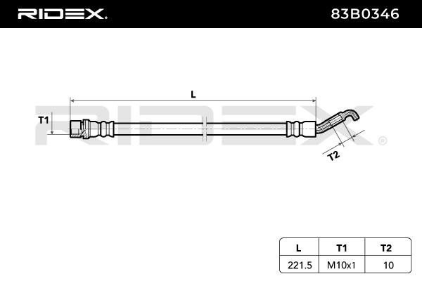 RIDEX Brake hoses 83B0346 for TOYOTA COROLLA, MATRIX