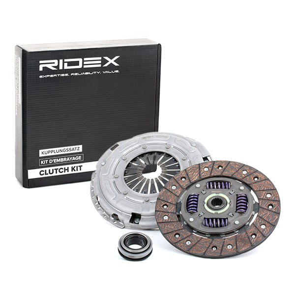 RIDEX 479C0069 Clutch kit three-piece, with clutch pressure plate, with clutch disc, with clutch release bearing, 240mm