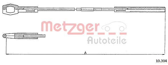 Volkswagen KAEFER Clutch parts - Clutch Cable METZGER 10.304