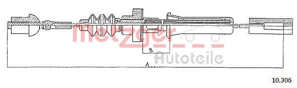 METZGER 10.306 Clutch cable AUDI A4 1994 price