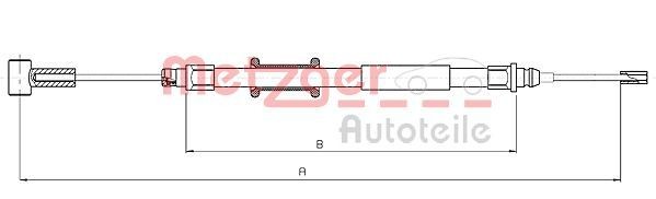 Citroen C3 Brake cable 839134 METZGER 10.4744 online buy