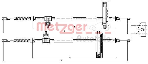 METZGER 10.5362 Hand brake cable 3S412 A603 DB