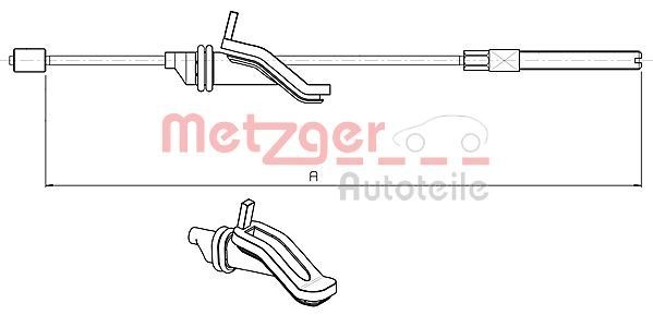 METZGER 10.5369 Hand brake cable Front, 336mm, COFLE