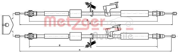 METZGER 10.5370 Hand brake cable 1707757