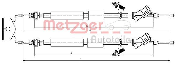 METZGER 10.5371 Hand brake cable 1707756