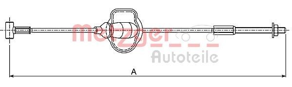 METZGER 10.5416 Hand brake cable Front, 326mm, Disc Brake, Drum Brake, COFLE
