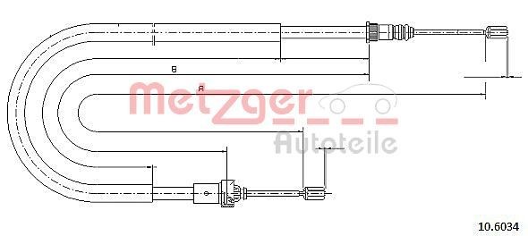 METZGER 106034 Brake cable Peugeot 206 Hatchback 1.4 i 75 hp Petrol 2012 price