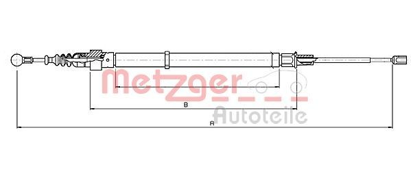 10.9033 METZGER 10.7139 Hand brake cable 6Q0 609 721 F