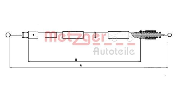 Great value for money - METZGER Hand brake cable 10.7634