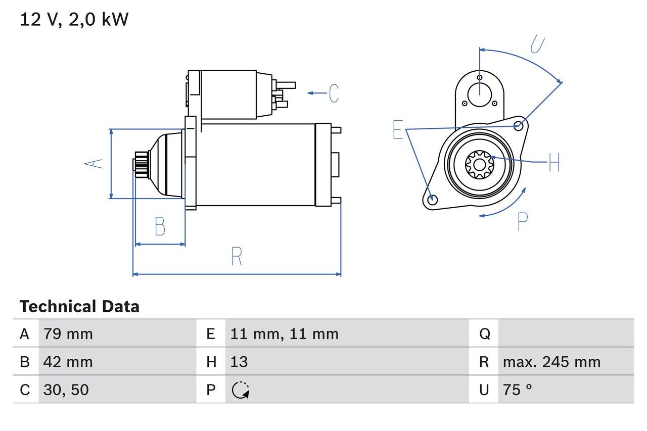 BOSCH 0 986 026 160 Volkswagen TRANSPORTER 2014 Engine starter motor