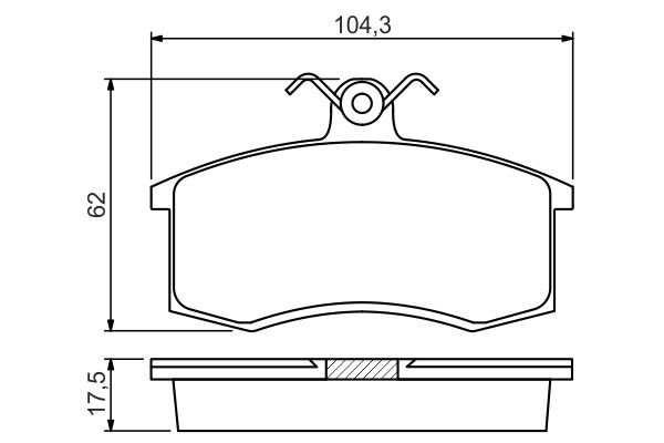 BOSCH 0 986 494 578 Brake pad set Low-Metallic, excl. wear warning contact, with mounting manual