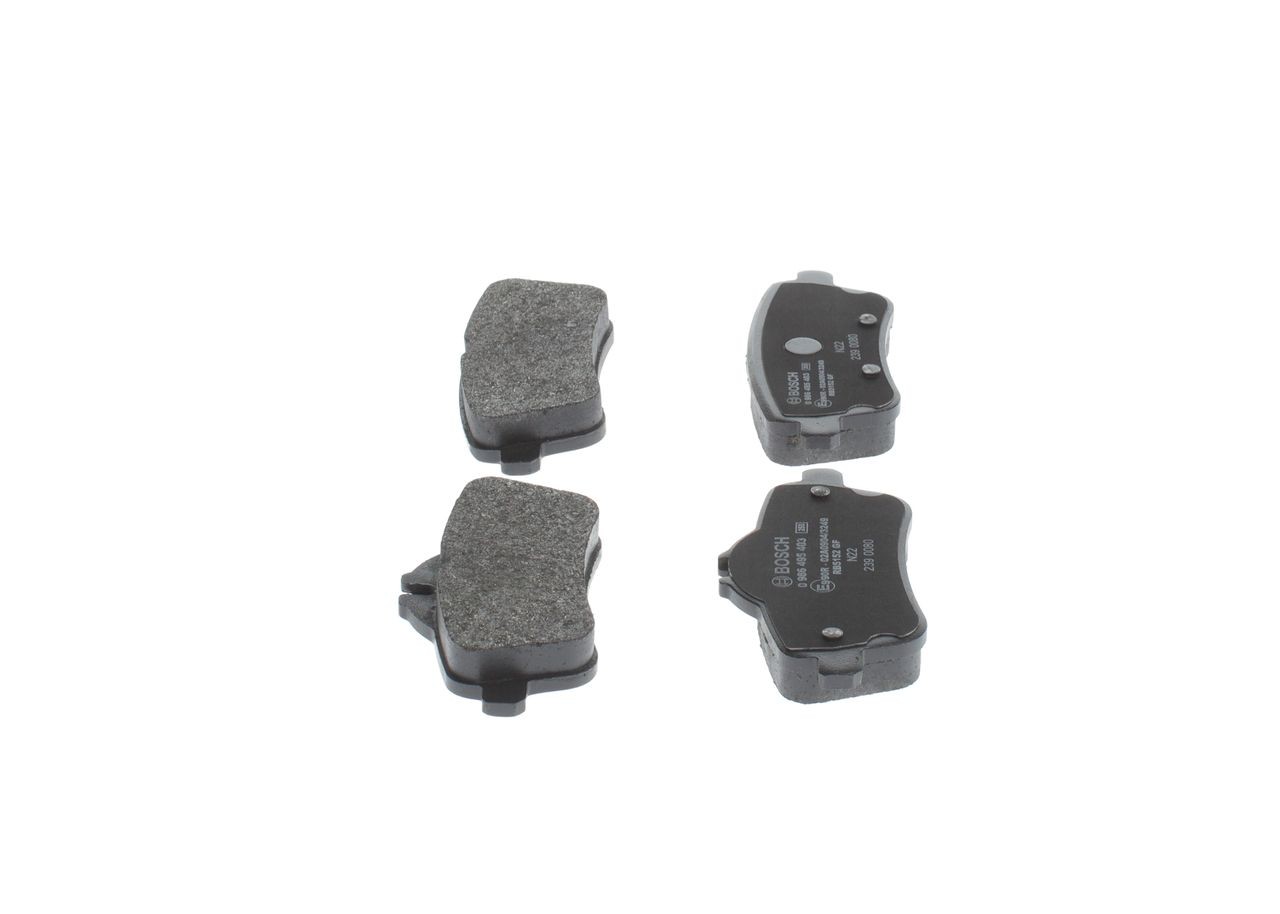0986495403 Set of brake pads 25215 25216 BOSCH Low-Metallic, with anti-squeak plate
