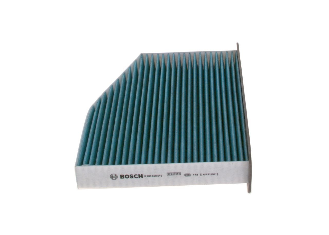 BOSCH 0 986 628 515 Interieurfilter Carbon filter, Fijnstoffilter (PM 2.5), Met anti-allergische werking, Met antibacteriële werking, FILTER+ Volkswagen in originele kwaliteit