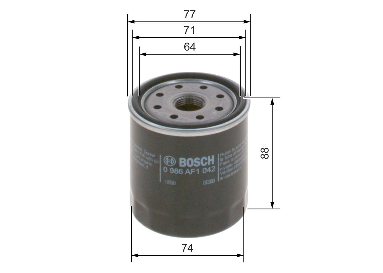 OEM-quality BOSCH 0 986 AF1 042 Engine oil filter