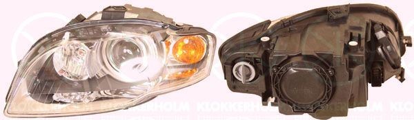 KLOKKERHOLM 00280182A1 Headlight Right, D2S/H7, Xenon, without control unit for Xenon, with motor for headlamp levelling