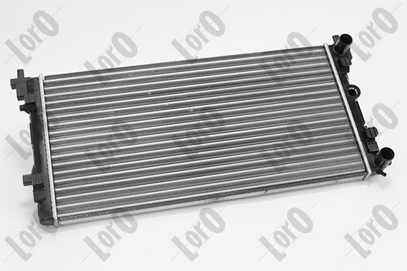 ABAKUS 003-017-0030 Engine radiator for vehicles with air conditioning, for vehicles without air conditioning, 650 x 342 x 23 mm, Mechanically jointed cooling fins