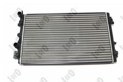 ABAKUS 003-017-0031 Engine radiator for vehicles with air conditioning, for vehicles without air conditioning, 650 x 416 x 23 mm, Mechanically jointed cooling fins