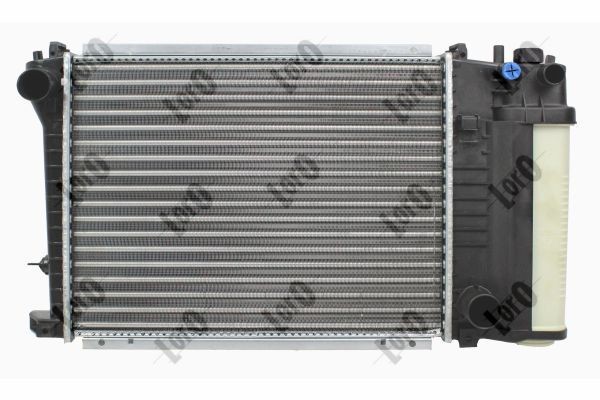 ABAKUS 004-017-0004 Engine radiator Aluminium, for vehicles without air conditioning, 440 x 322 x 34 mm, Manual Transmission