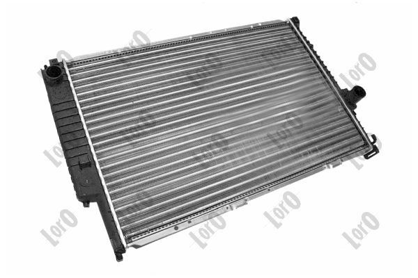 ABAKUS 004-017-0022 Engine radiator Aluminium, for vehicles without air conditioning, 650 x 439 x 40 mm, Manual Transmission