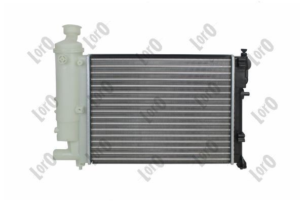 ABAKUS 009-017-0008 Engine radiator Aluminium, for vehicles without air conditioning, 390 x 322 x 23 mm, Manual Transmission