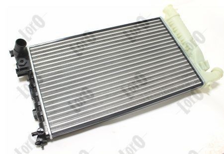 ABAKUS 009-017-0023 Engine radiator Aluminium, for vehicles with air conditioning, 610 x 359 x 23 mm, Manual Transmission