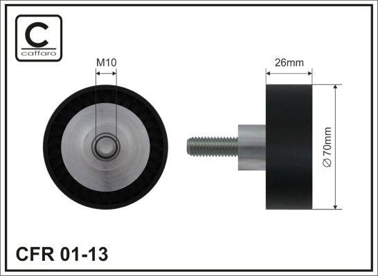 CAFFARO 01-13 Deflection / Guide Pulley, v-ribbed belt