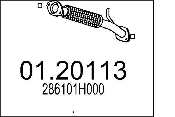 MTS 01.20113 Exhaust Pipe Length: 350mm, Front, for centre muffler