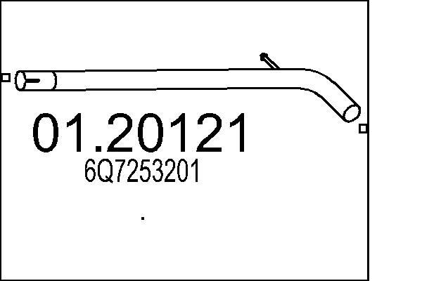 MTS Length: 1150mm, Front, for centre muffler Exhaust Pipe 01.20121 buy
