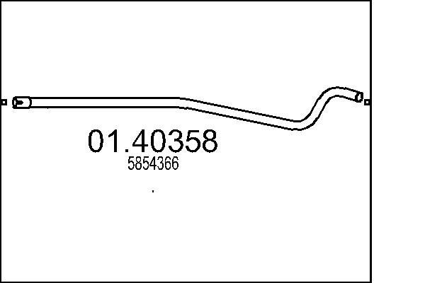 MTS 01.40358 Exhaust Pipe Length: 1700mm, Front, for centre muffler
