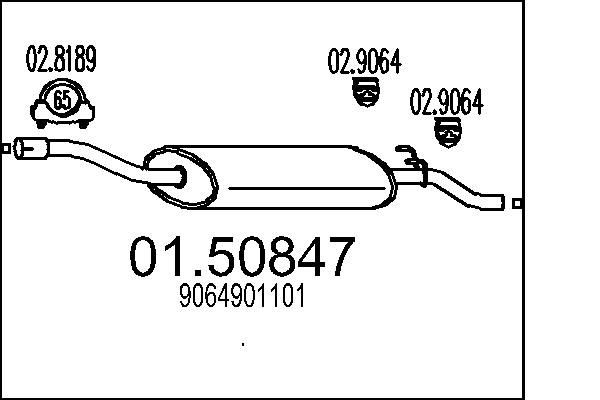 MTS Middle silencer 01.50847 Mercedes-Benz SPRINTER 2021