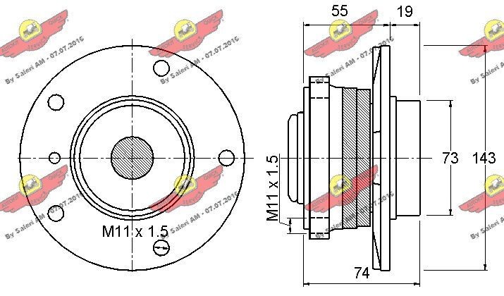 AUTOKIT Hub bearing 01.97554 for BMW 5 Series, 6 Series