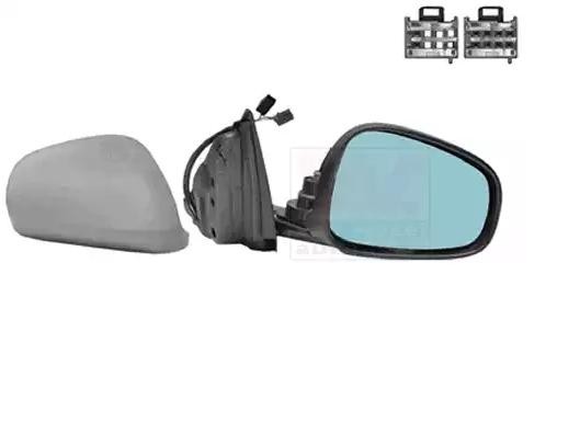 VAN WEZEL 0113818 Wing mirror Right, primed, Blue-tinted, Complete Mirror, Convex, for electric mirror adjustment, Electronically foldable, Heatable, with thermo sensor