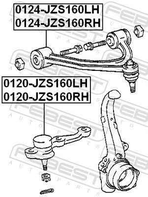 FEBEST Ball joint in suspension 0120-JZS160LH for LEXUS GS, SC