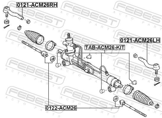 FEBEST Outer tie rod 0121-ACM26LH for Toyota Avensis Verso M2