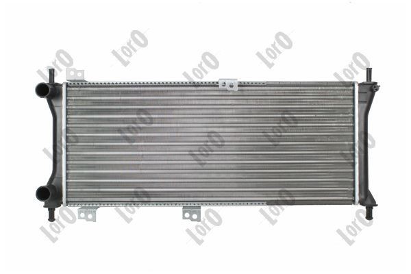 ABAKUS 016-017-0045 Engine radiator Aluminium, for vehicles without air conditioning, 580 x 248 x 34 mm, Manual Transmission