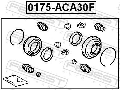 FEBEST Brake Caliper Rebuild Kit 0175-ACA30F