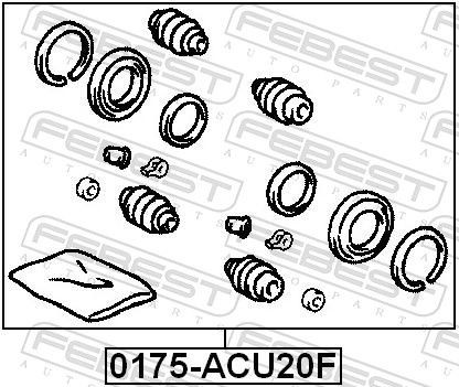 0175ACU20F Brake caliper service kit FEBEST 0175-ACU20F review and test