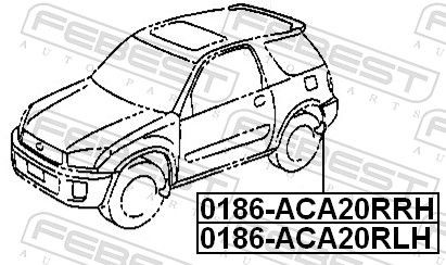 FEBEST Mounting Kit, mud guard 0186-ACA20RLH for Toyota Rav4 II