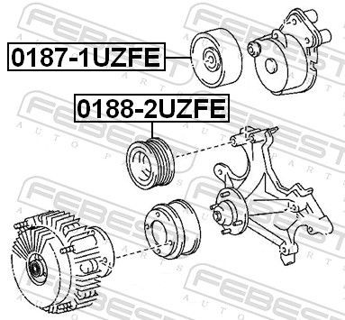 01871UZFE Tensioner pulley, v-ribbed belt FEBEST 0187-1UZFE review and test