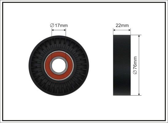 CAFFARO 02-00 Deflection / Guide Pulley, v-ribbed belt