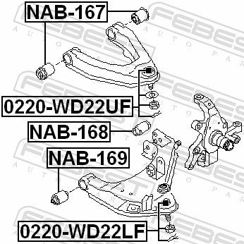 FEBEST Ball joint in suspension 0220-WD22UF for NISSAN PICK UP, NAVARA, NP300 PICKUP