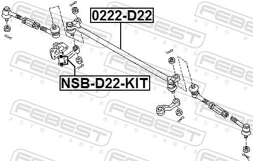 FEBEST Steering bar 0222-D22 for NISSAN PICK UP, NAVARA, NP300 PICKUP