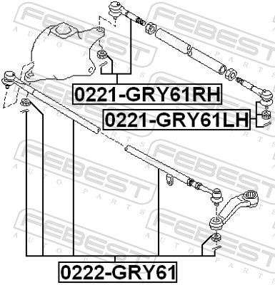 FEBEST Steering bar 0222-GRY61 for NISSAN PATROL