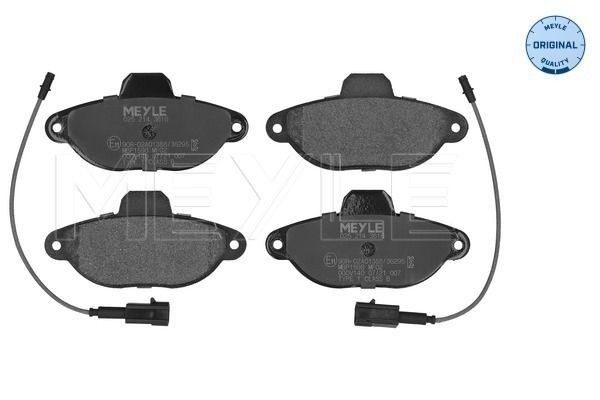 MEYLE 025 214 3616 Brake pad set ORIGINAL Quality, Front Axle, incl. wear warning contact, with anti-squeak plate