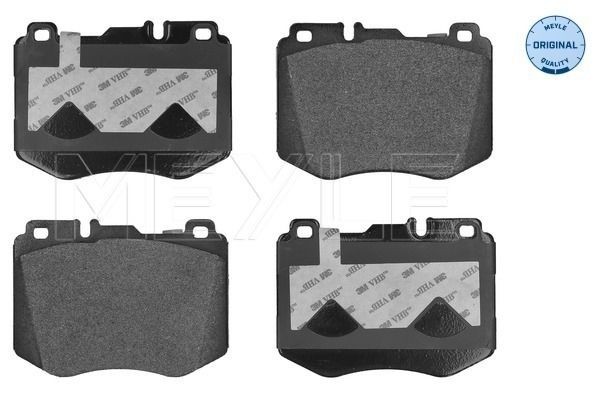 MEYLE 025 220 4718 Brake pad set ORIGINAL Quality, Front Axle, prepared for wear indicator, with anti-squeak plate