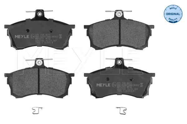 MEYLE 025 230 8015 Brake pad set ORIGINAL Quality, Front Axle, prepared for wear indicator, with anti-squeak plate