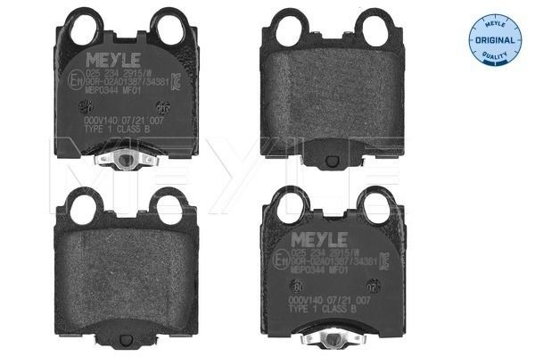 MEYLE 025 234 2915/W Brake pad set ORIGINAL Quality, Rear Axle, with acoustic wear warning, with anti-squeak plate