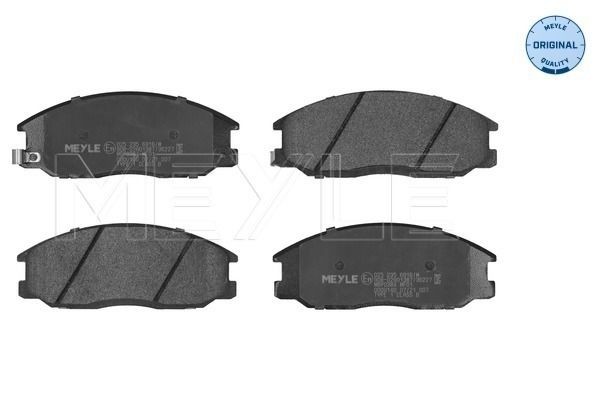 025 235 6916/W MEYLE Brake pad set HYUNDAI ORIGINAL Quality, Front Axle, with acoustic wear warning, with anti-squeak plate