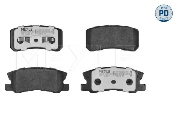 025 235 8216/PD MEYLE Brake pad set CHRYSLER MEYLE-PD Quality, Rear Axle, excl. wear warning contact, with anti-squeak plate