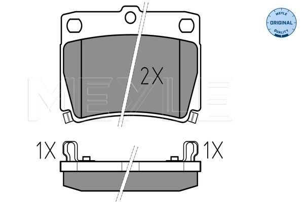 MEYLE 025 235 9315/W Brake pad set ORIGINAL Quality, Rear Axle, with acoustic wear warning, with anti-squeak plate